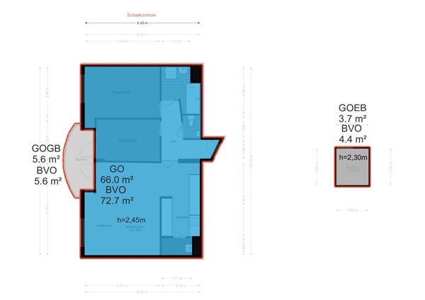 Floorplan - Belgiëplein 99, 1066 RC Amsterdam